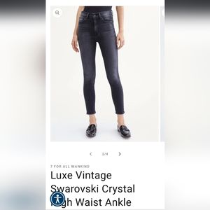 Out of stock 7 for All Mankind VINTAGE SWAROVSKI CRYSTAL HIGH WAIST ANKLE jeans
